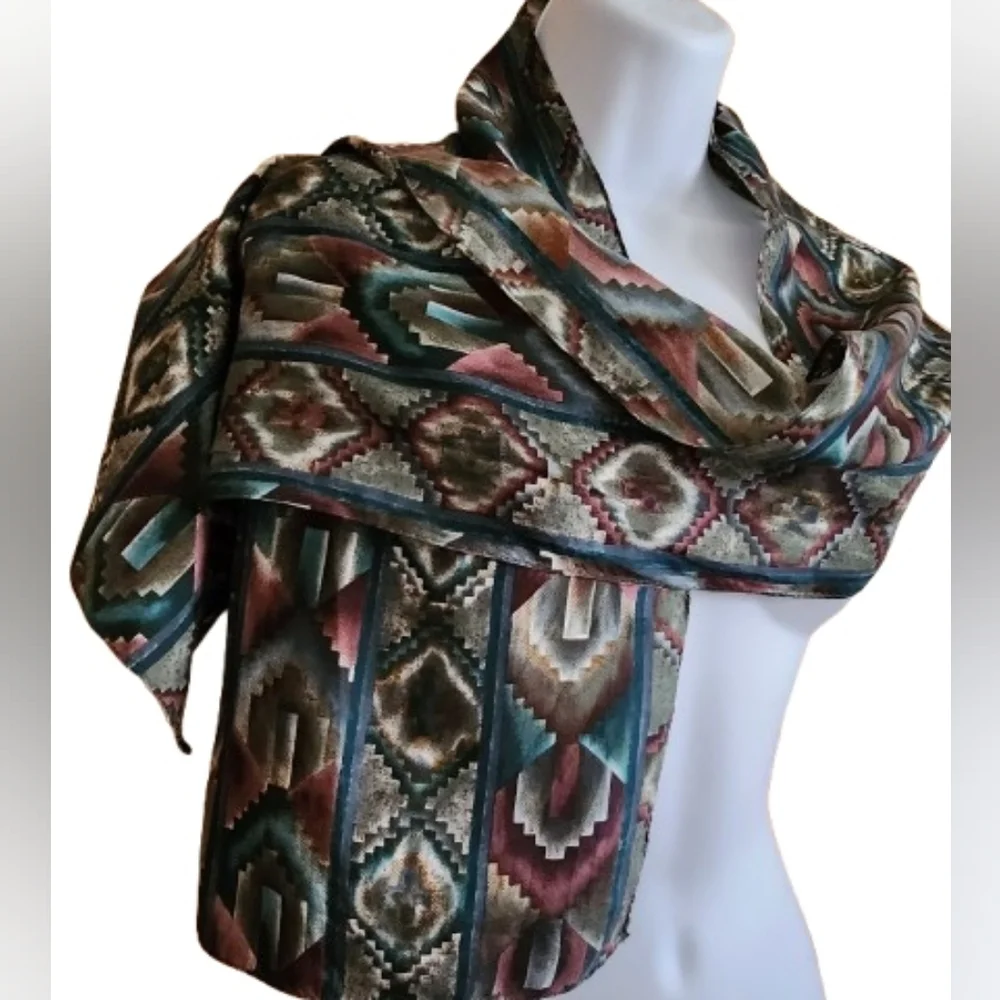 Southwestern Pattern Satin Scarf